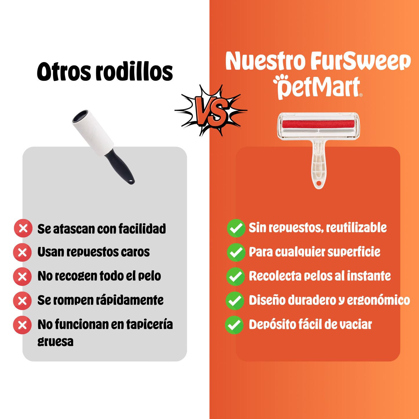 FurSweep™ | Rodillo Reutilizable para Eliminar Pelo de Mascotas