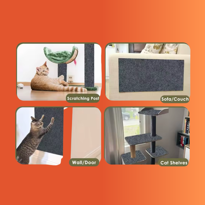 ScratchFlex™ | Alfombra Rascadora Adhesiva para Gatos