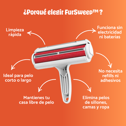 FurSweep™ | Rodillo Reutilizable para Eliminar Pelo de Mascotas