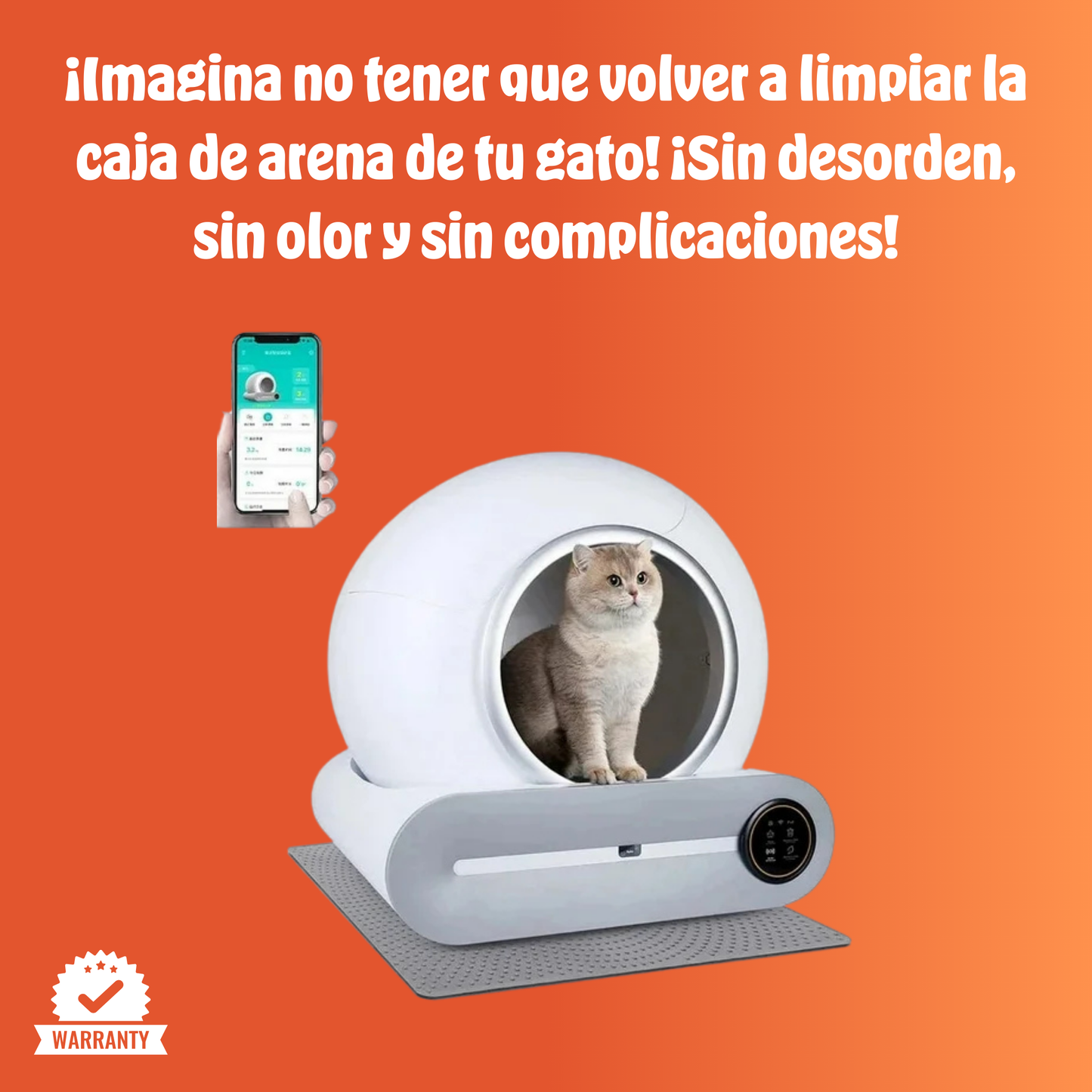 PurrClean™ | Caja de Arena Autolimpiante Para un Hogar sin Olores